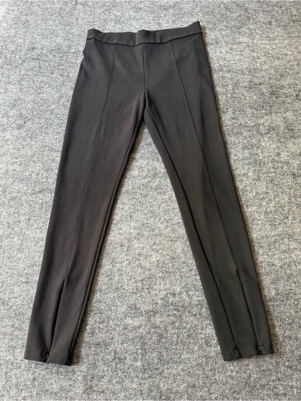 COS Zip-Hem Leggings Black Size M TENCEL Lyocell Stretch Ankle Zip